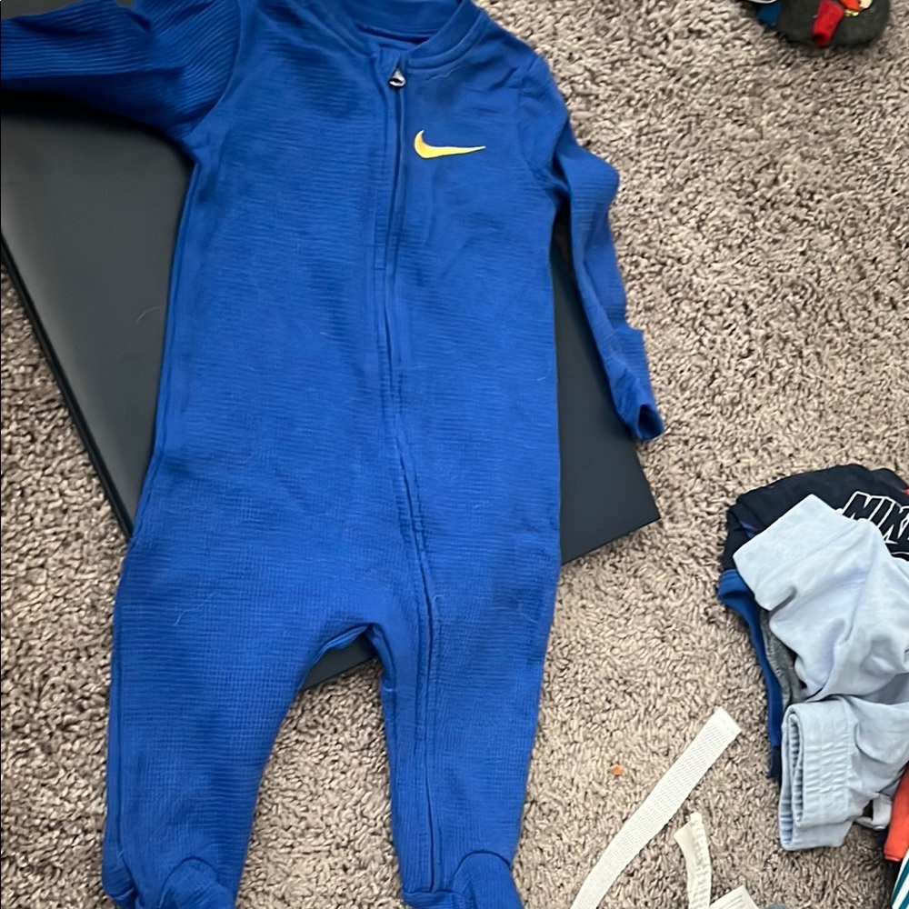 Nike Blue Footies One Piece with Sporty Design